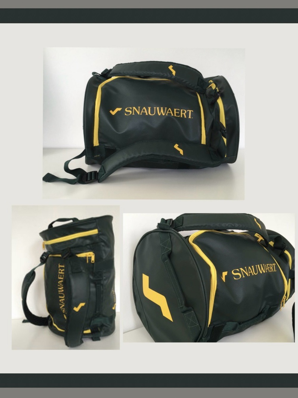 Snauwaert Court Bag in Dark Green/Yellow
